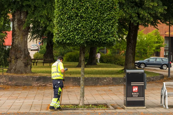 Boras Szwecja Miejski Pracownik Terenie Kościoła Gustawa Adolfa Kirka Lub — Zdjęcie stockowe