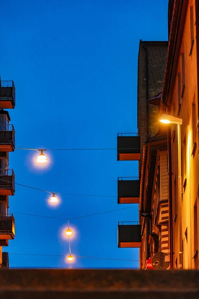 Boras Sveç Sodra Kyrkogatan Gece Görüşü — Stok fotoğraf