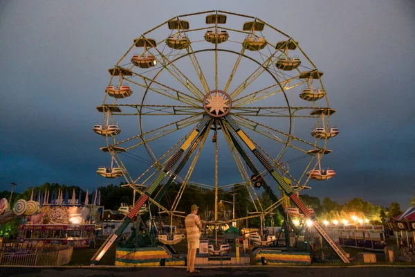 Prince Frederick Maryland Eua Uma Roda Gigante Noite Recinto Feiras — Fotografia de Stock