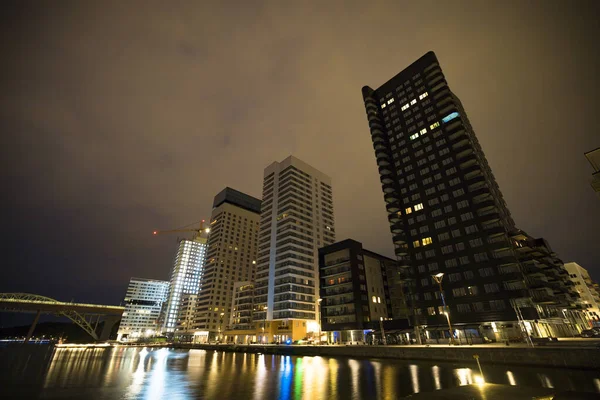 Stockholm Schweden Ein Blick Auf Moderne Gebäude Stadtteil Liljeholmskajen Bei — Stockfoto