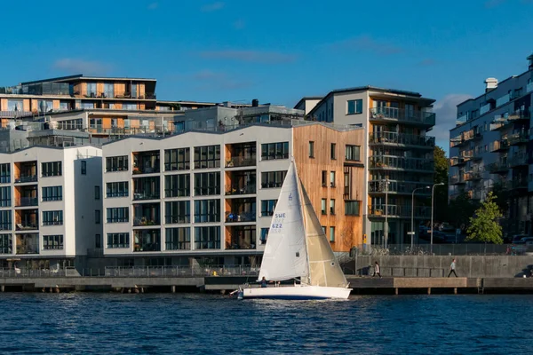 Stockholm Sweden Sailboat Residential Complex Grondal Neighbourhood — Stock Photo, Image