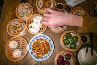 Stockholm, İsveç Çin mantısından oluşan bir masa üstü seçimi.