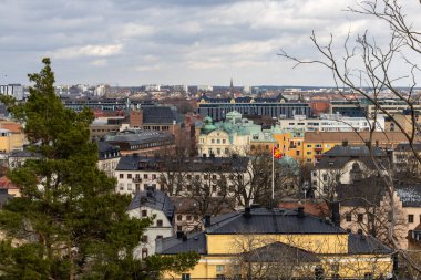Uppsala, İsveç 3 Mart 2026 Şehrin ufuk çizgisi.