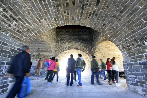 Antico stile architettonico cinese della base della torre del tamburo Foto Stock