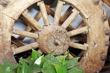 Geleneksel Çince tarzı ahşap tekerlekleri