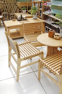 Bambu sandalye ve phoenix çiçek pazarı, tangshan şehir tablo,