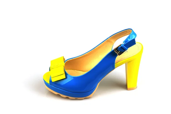 Beautiful Women's high-heeled color sandals — Stock Photo, Image