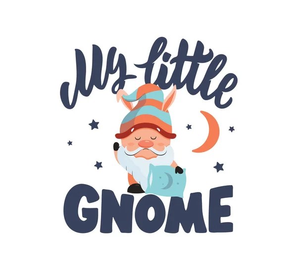 Το σχέδιο με το gnome και τα γράμματα απόσπασμα - μικρό μου gnome — Διανυσματικό Αρχείο