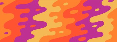 Sıvı Sıvı Elle Çekilen Dalgalı Arkaplan. Retro İlham Veren, Renkli Soyut Sancak, Bir Vektör İllüstrasyonundaki Kahraman