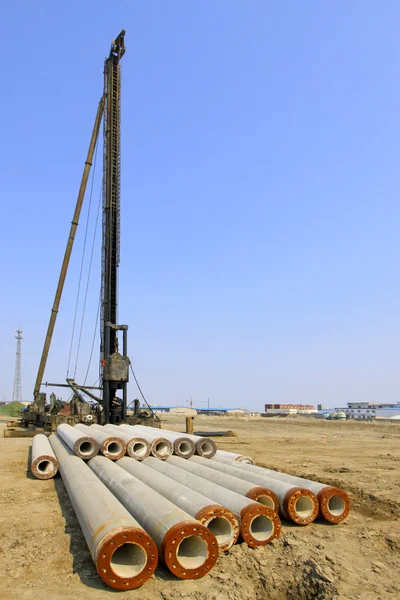 Industria de la construcción apilamiento ingeniería — Foto de Stock