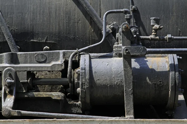 Steam locomotive mechanical components — Stock Photo, Image