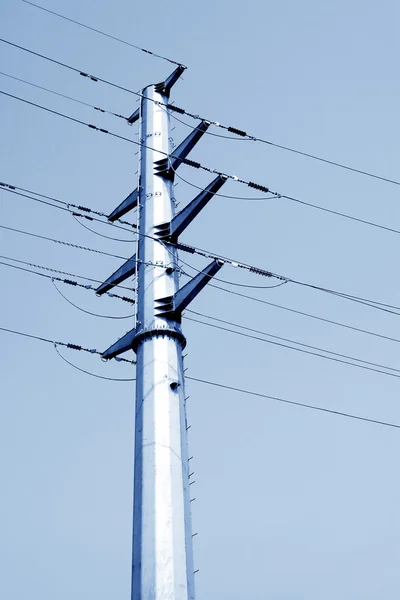 High voltage electric power steel tube tower — Stock Photo, Image