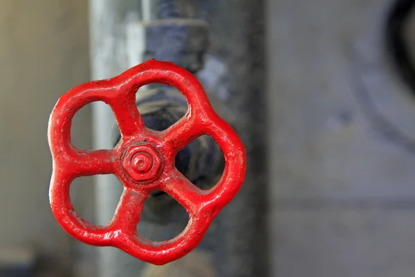 Red hand control valve — Stock Photo, Image