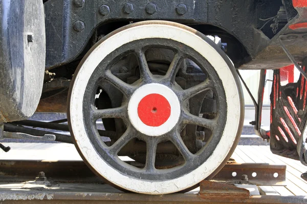 Steam a mozdony kerekei Stock Kép