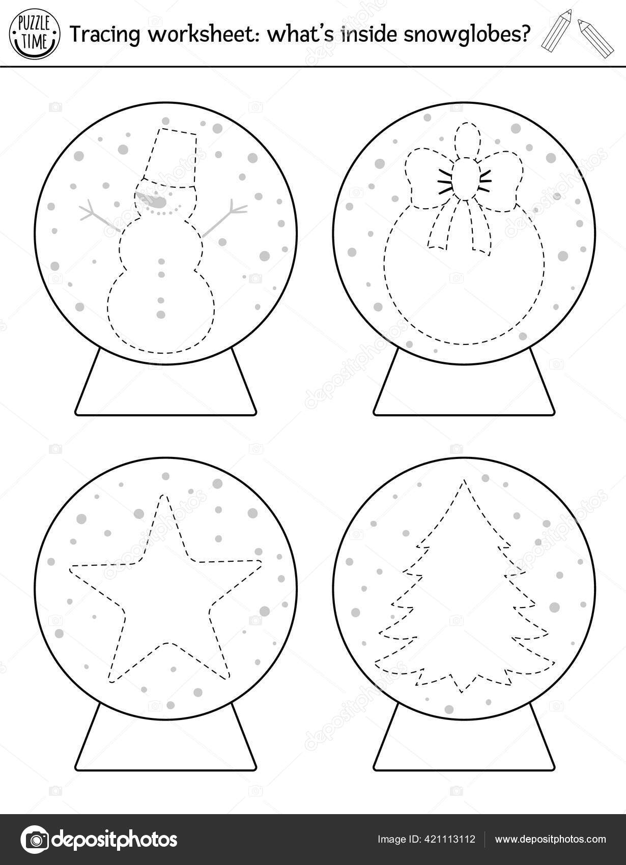 vector christmas drawing practice worksheet winter printable black white activity stock vector image by c lexiclaus 421113112