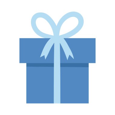 Şirin bir doğum günü ya da yay ile Noel hediyesi. Kart, poster ve baskı tasarımı için komik bir doğum günü hediyesi kutusu. Çocuklar için parlak bir tatil illüstrasyonu. Beyaz arka planda izole edilmiş neşeli kutlama simgesi