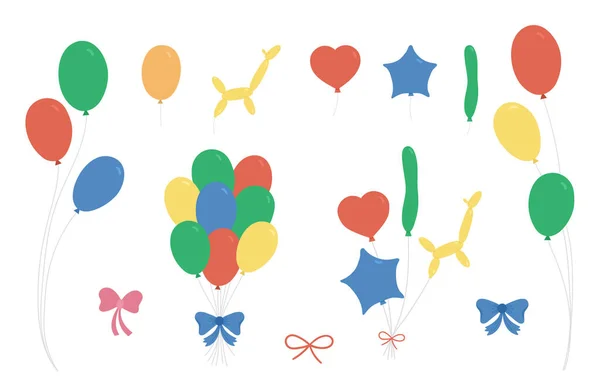 Vector Lindo Conjunto Globos Colección Regalos Cumpleaños Divertidos Para Tarjeta — Archivo Imágenes Vectoriales