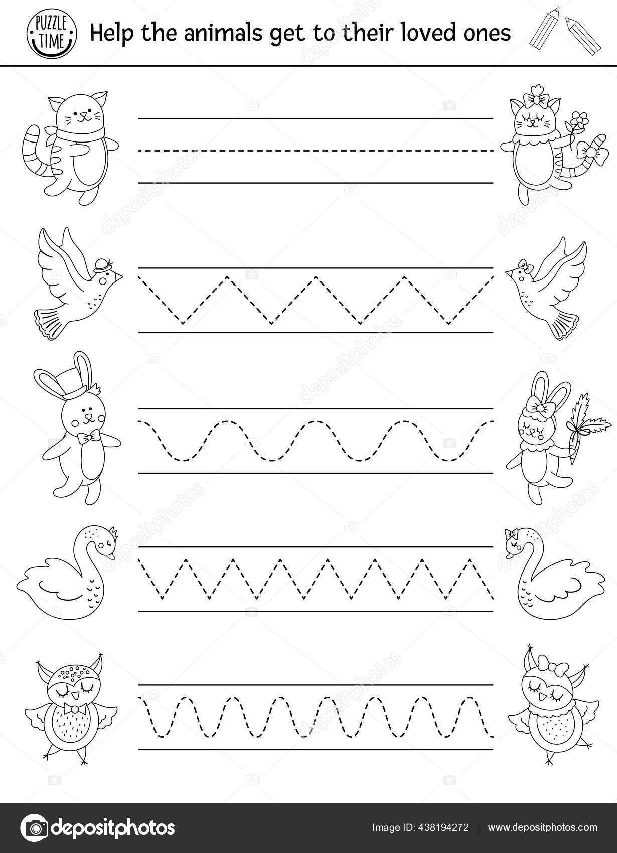 encontrar dois mesmos animais. atividade de correspondência de férias em  preto e branco para crianças. planilha