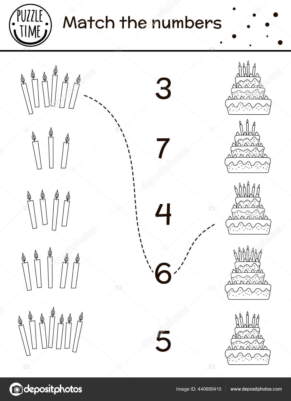 Página para colorir com uma cesta de páscoa cheia de ovos. colorir por  números. jogo de matemática para crianças.