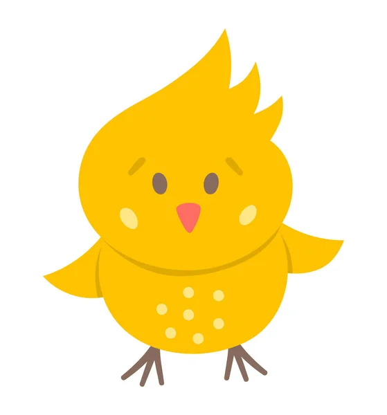 Vector Grappig Chick Icoon Voorjaar Pasen Boerderij Kleine Vogel Illustratie — Stockvector