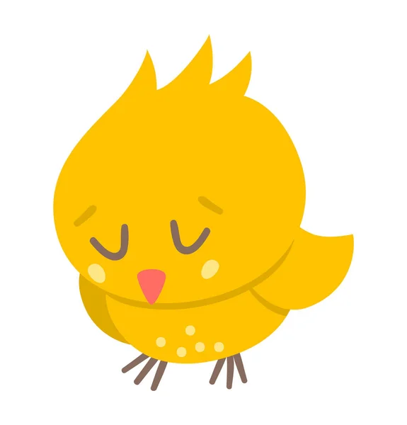 Vector Grappig Chick Icoon Voorjaar Pasen Boerderij Kleine Vogel Illustratie — Stockvector