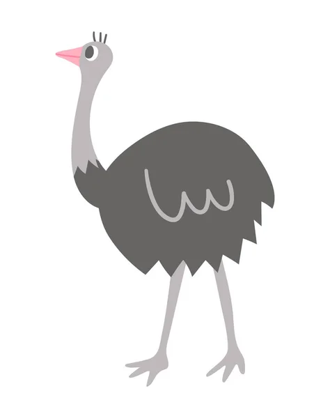 Icono Avestruz Vectorial Aislado Sobre Fondo Blanco Lindo Pájaro Africano — Vector de stock