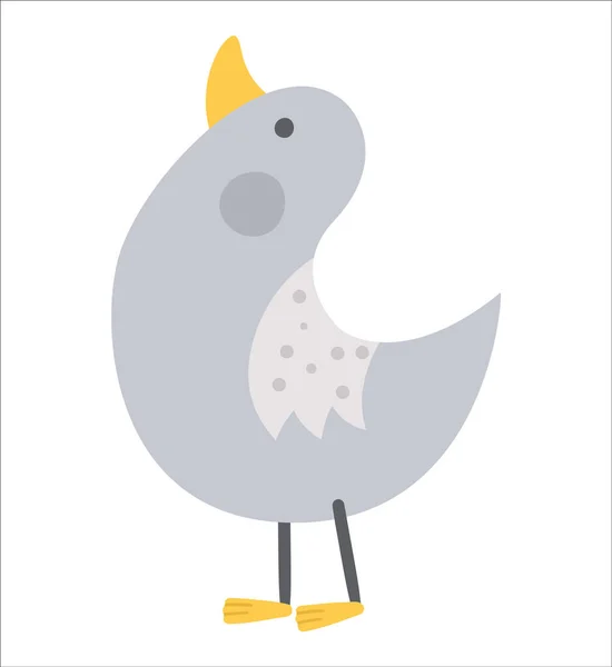 Oca Bambino Disegnata Mano Vettoriale Carino Bohemien Stile Icona Uccellino — Vettoriale Stock