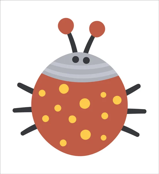 病媒手绘小瓢虫 可爱的波希米亚风格的小林地昆虫图标孤立在白色背景 用于卡片 印刷品 文具设计的贴图 — 图库矢量图片