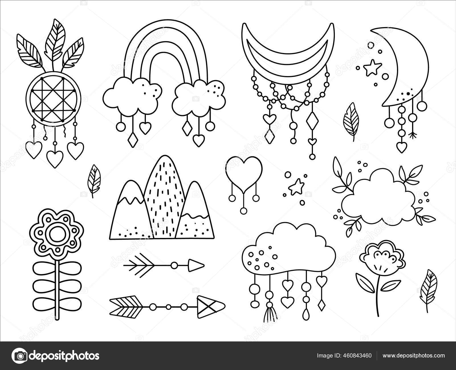 Dream Catcher Icon With Feathers Vector, A Lineal Icon Depicting