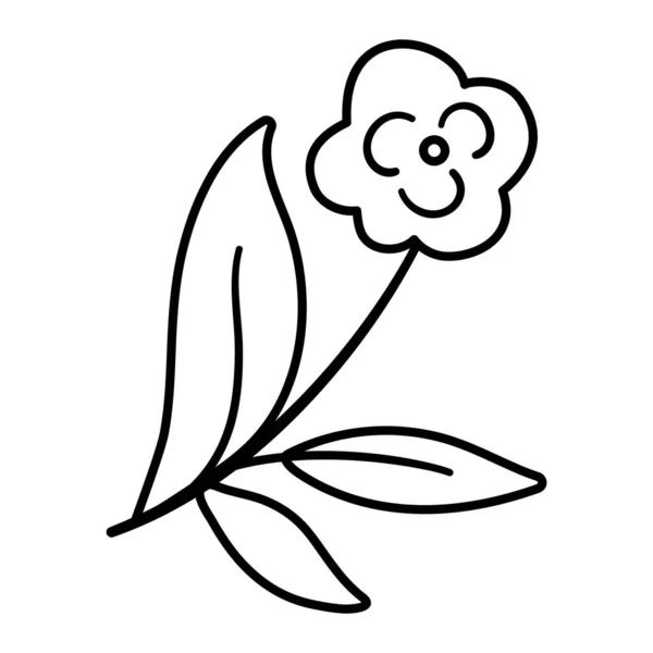 Διάνυσμα Μαύρο Και Άσπρο Λουλούδι Απομονώνονται Λευκό Φόντο Floral Γραμμή — Διανυσματικό Αρχείο