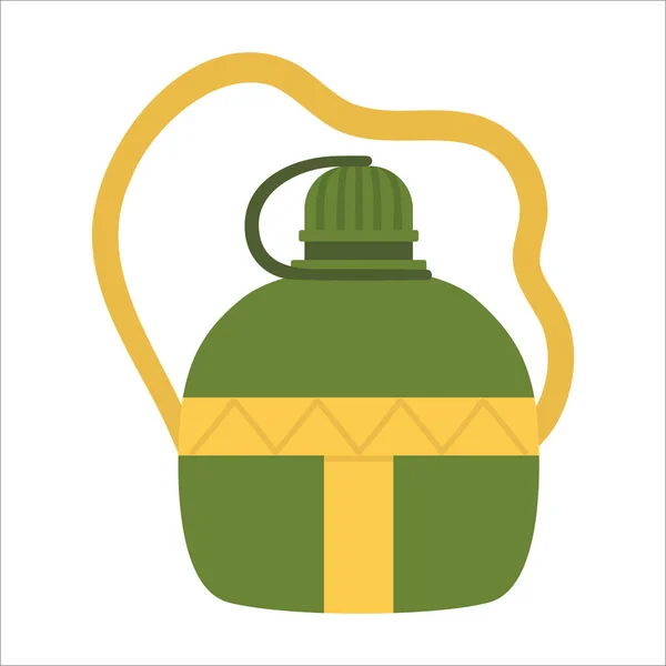 Icono Frasco Verde Vectorial Aislado Sobre Fondo Blanco Ilustración Portátil — Vector de stock