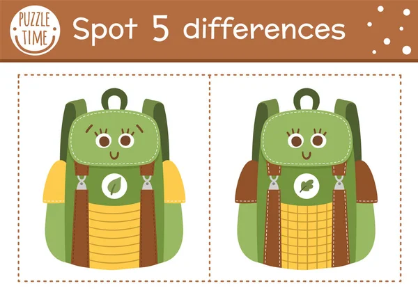 Trouver Jeu Différences Pour Les Enfants Activité Éducative Camp Été — Image vectorielle