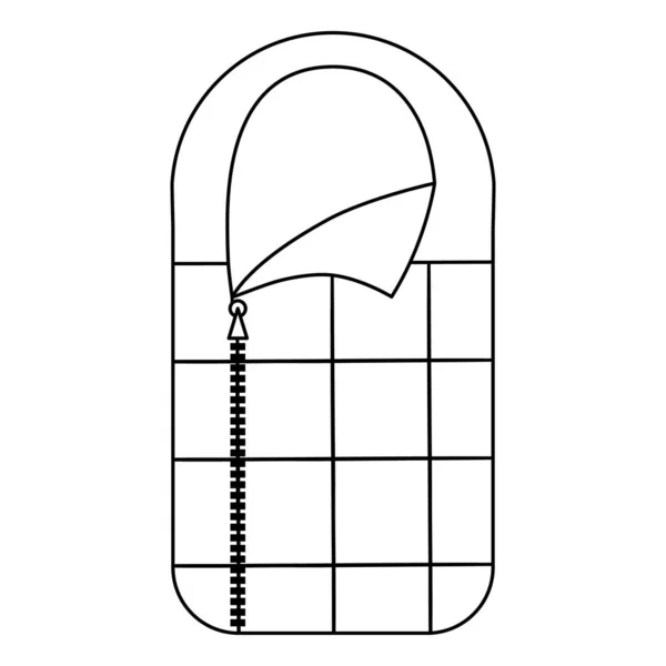 Векторный Черно Белый Значок Спального Мешка Лесное Оборудование Ночного Сна — стоковый вектор