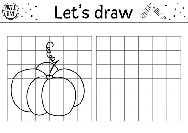 Kopieer Pompoen Foto Vallen Bos Thema Spel Voor Kinderen Voltooi — Stockvector