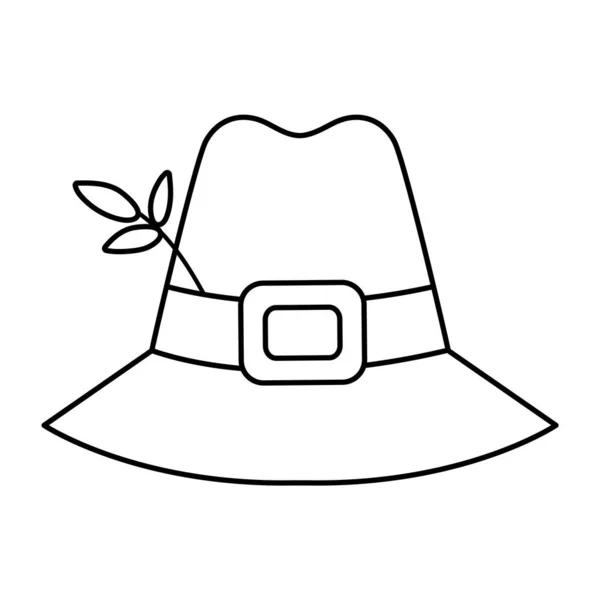 Sombrero Peregrino Blanco Negro Vectorial Aislado Sobre Fondo Blanco Gorra — Vector de stock