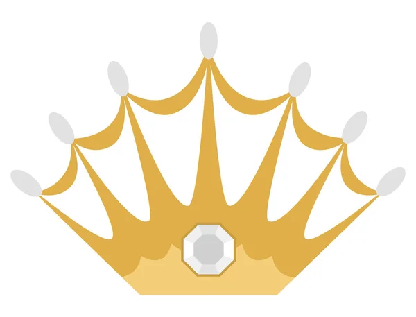 童话故事的冠冕被白色背景隔离了 病媒幻想之王或女王配件 主权权威的象征 中世纪童话般的皇家珠宝图标 卡通片魔术障碍C — 图库矢量图片