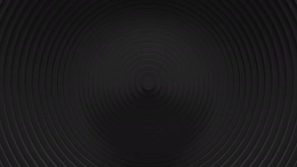 Abstract animation of circular blinds oscilation. Minimal dark clean corporate background. 3D rings wavy loop motion. Geometric elements cycling displacement video. — Stock Video