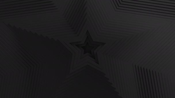 Абстрактная анимация осцилирования жалюзи в форме звезды с распадом. Минимальный темный чистый корпоративный фон. Трехмерная звезда волнистая петля угасает. Геометрические элементы. — стоковое видео