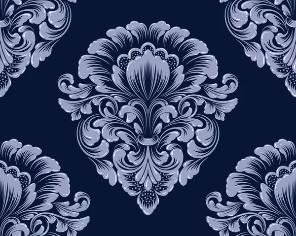 Damas élément de motif sans couture. Décoration damassée classique de luxe vectorielle, texture royale victorienne sans couture pour papiers peints, textile, emballage. Modèle baroque floral exquis vintage. — Image vectorielle