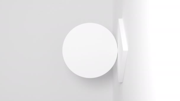 Абстрактний світло-білий квадратний подіум з круглою задньою композицією збільшує анімацію. Очистіть 3D-кімната для вашого тексту і продуктів зі світлим і тіньовим рухом. Вертикальне відео 4k UHD — стокове відео