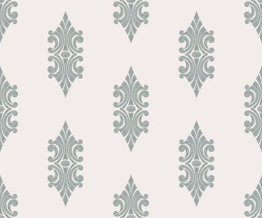 Damask kusursuz desen elementi. Vector klasik lüks, eski moda İspanyol süsü, duvar kağıtları, tekstil, ambalaj için kraliyet Victoria dönemi kusursuz dokusu. Klasik, zarif, çiçekli barok şablonu..