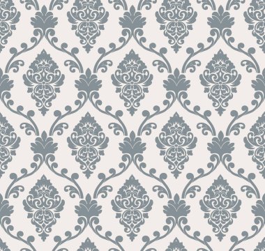 Damask kusursuz desen elementi. Vector klasik lüks, eski moda İspanyol süsü, duvar kağıtları, tekstil, ambalaj için kraliyet Victoria dönemi kusursuz dokusu. Klasik, zarif, çiçekli barok şablonu..