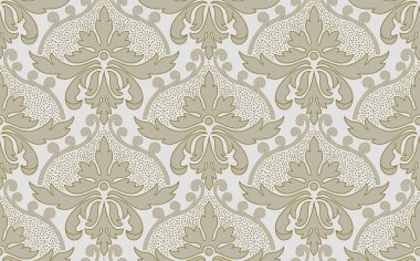 Damask kusursuz desen elementi. Vector klasik lüks, eski moda İspanyol süsü, duvar kağıtları, tekstil, ambalaj için kraliyet Victoria dönemi kusursuz dokusu. Klasik, zarif, çiçekli barok şablonu..