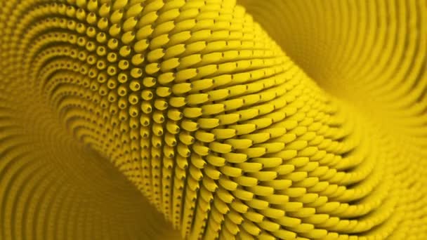 Bananas 3D redemoinho loop infinito. Forma infinita abstrata construída com bananas se movendo de dentro para fora. Animação solta de redemoinho de frutas. — Vídeo de Stock