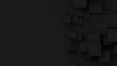 Rastgele boyutlarda küp. Mesaj atabileceğin bir yer. Soyut 3D çizim çizimi. Geometrik kavram arkaplanı