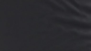 Siyah, parlak, 3D kıvrımlı kumaş. Kumaş üzerindeki dalgalanmaların canlandırması.