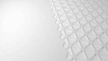 Beyaz altıgenli soyut yüzey ve sığ alan derinliğine sahip yıldız deseni. 3d resimleme