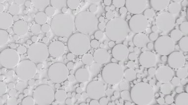 Beyaz tüplerin soyut dalgalı hareketi. Yuvarlak daireler birleşik 3D animasyon