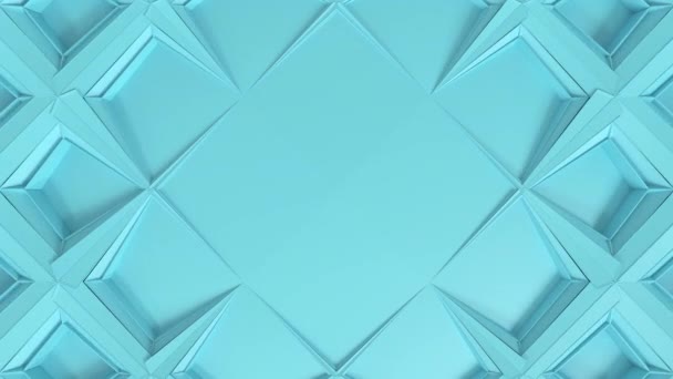 3D abstraktní geometrická kaleidoskopická transformace. Loopable fractal animation of surface with central blank place for text. — Stock video