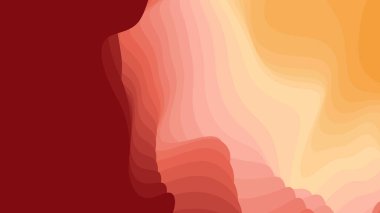 Renkli kağıt katmanları. Üç boyutlu soyut gradyan kağıt kesiği. Renkli origami biçimi